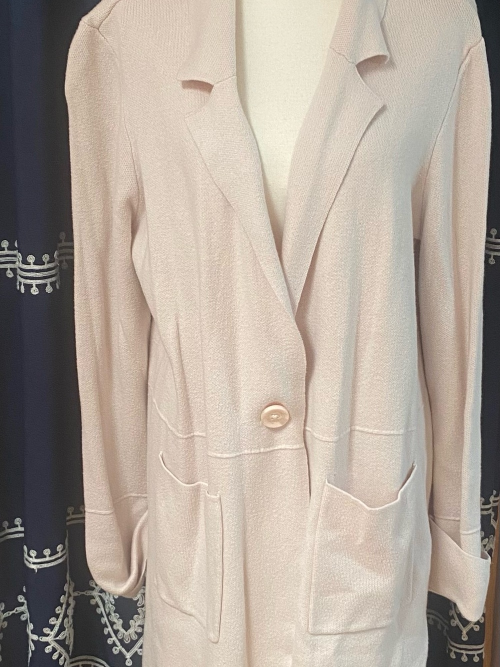 Elle Light Pink Long Blazer Cardigan
